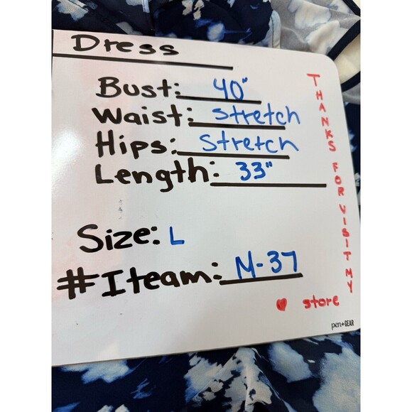 MICHAEL KORS Blue Floral Ruffle Polyester Dress Womens L - Picture 3 of 10